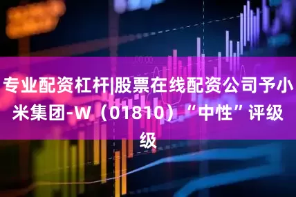 专业配资杠杆|股票在线配资公司予小米集团-W（01810）“中性”评级
